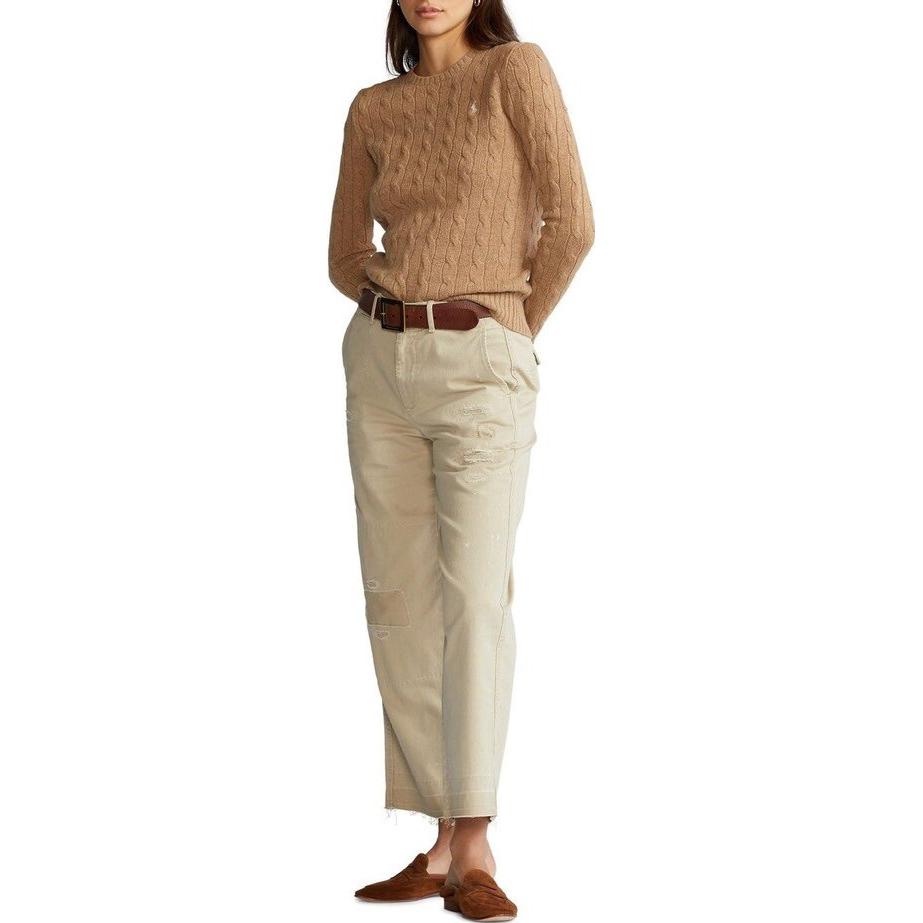 (Women) Polo Ralph Lauren FW22 Cable Knit Crew Neck Sweater Brown (Womens). 211570012-075 圖 4