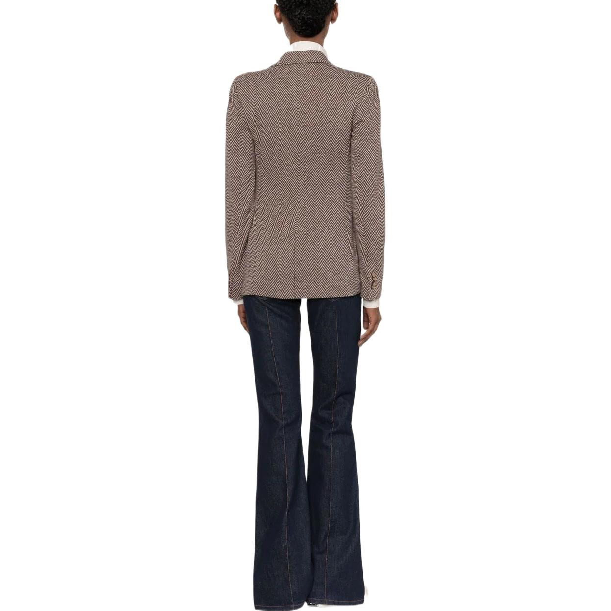 Shop (W) Polo Ralph Lauren FW22 魚骨紋針織單排扣西裝外套 棕色 211873060-001