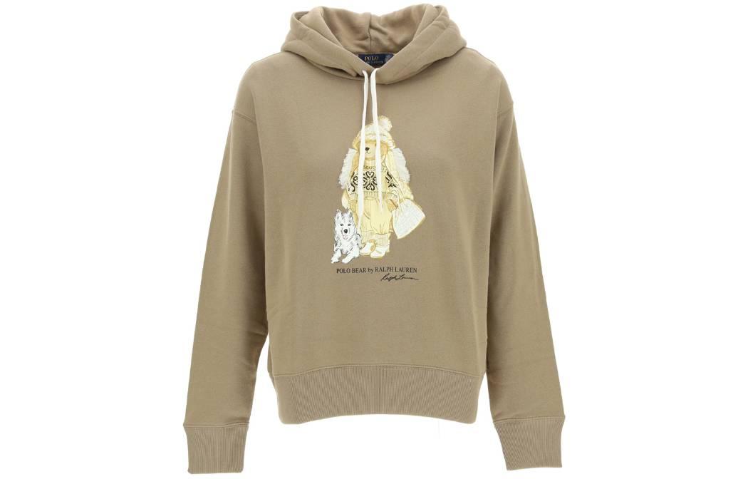(Women) Polo Ralph Lauren FW22 Hoodie Letter Print Khaki 211882331-001 圖 2