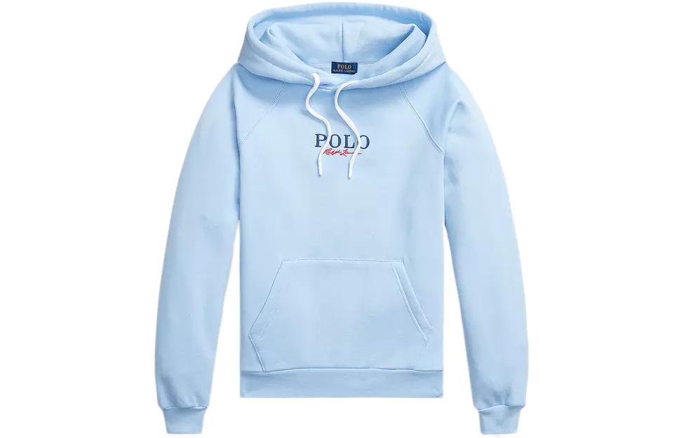 (Women) Polo Ralph Lauren FW22 Logo Embroidered Hoodie Blue WMPOKNINFB20347-400