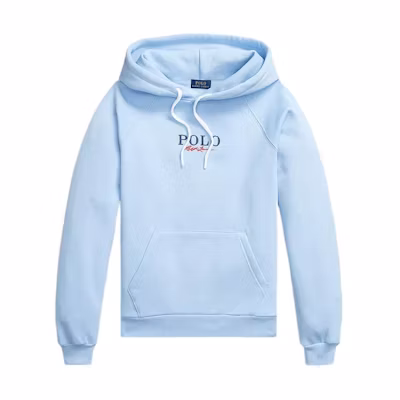 (Women) Polo Ralph Lauren FW22 Logo Embroidered Hoodie Blue WMPOKNINFB20347-400