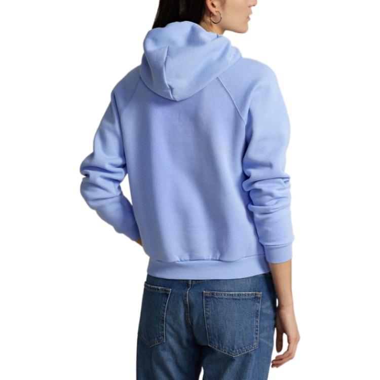 Purchase (W) Polo Ralph Lauren FW22 徽标刺绣连帽衫 蓝色 WMPOKNINFB20347-400