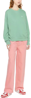 (Women) Polo Ralph Lauren FW22 Oversized Embroidered Logo Crewneck Sweatshirt Green Women 211794395-021 Lookbook (Women) Polo Ralph Lauren FW22 Oversized Embroidered Logo Crewneck Sweatshirt Green Women 211794395-021