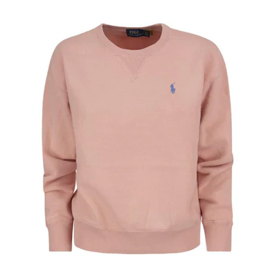 (Women) Polo Ralph Lauren FW22 Pink Crewneck Sweatshirt with Embroidered Logo 211794395-022