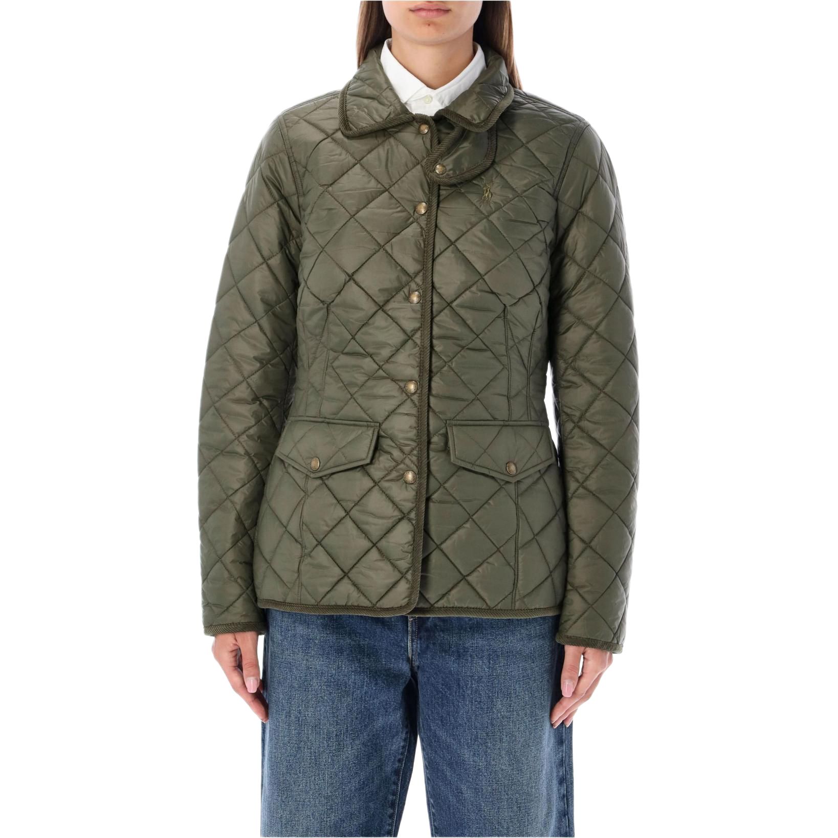 (Women) Polo Ralph Lauren FW22 Quilted Waist Jacket  Green 211854764-005