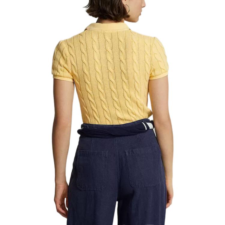 (Women) Polo Ralph Lauren FW22 Slim Fit Cable Knit Polo Shirt  Yellow. WMPOKNINCU20628-700 圖 4