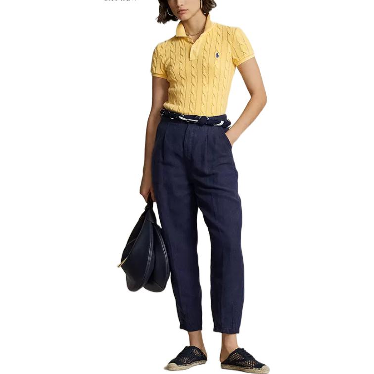 (Women) Polo Ralph Lauren FW22 Slim Fit Cable Knit Polo Shirt  Yellow. WMPOKNINCU20628-700 圖 5