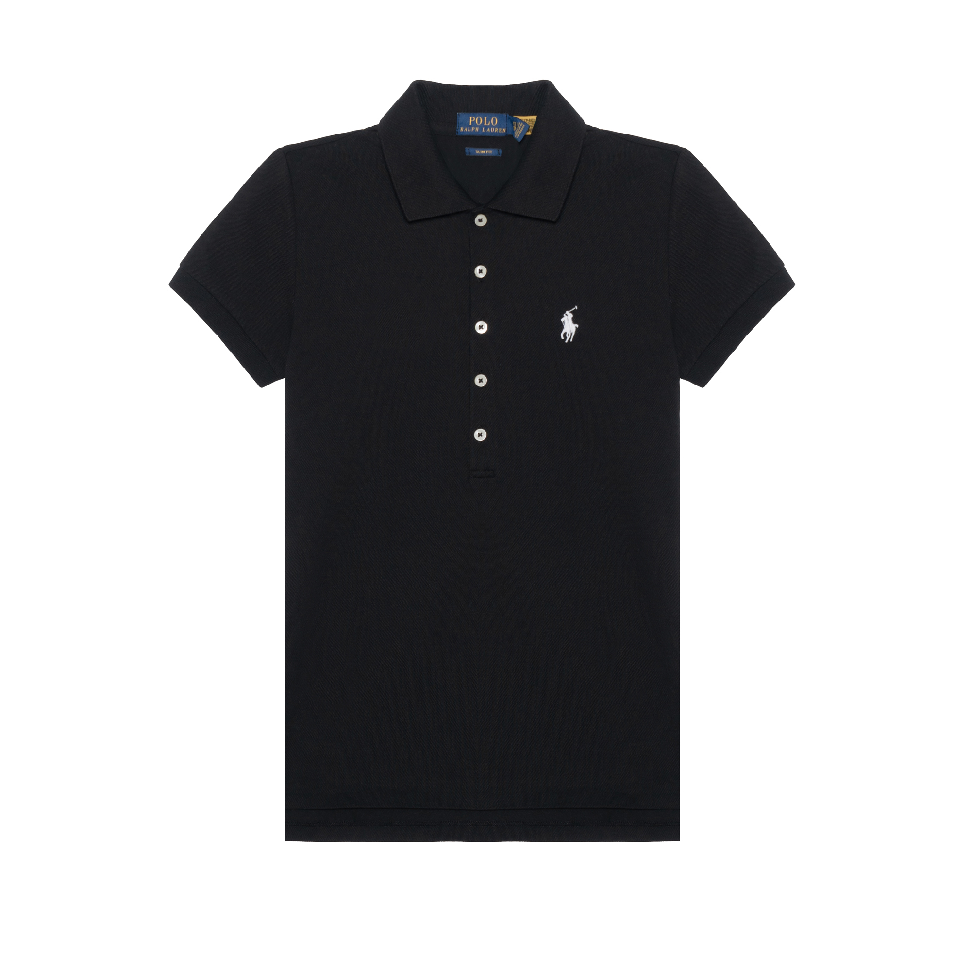 (Women) Polo Ralph Lauren FW22 Slim Fit Solid Black Casual Short Sleeve Polo Shirt Women. 211870237-011