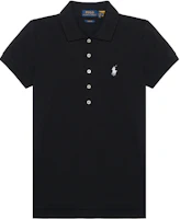 (Women) Polo Ralph Lauren FW22 Slim Fit Solid Black Casual Short Sleeve Polo Shirt Women. 211870237-011 (Women) Polo Ralph Lauren FW22 Slim Fit Solid Black Casual Short Sleeve Polo Shirt Women. 211870237-011