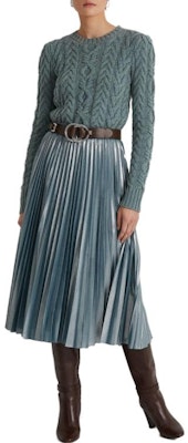 (Women) Polo Ralph Lauren FW22 Solid Cable-Knit Casual Long-Sleeve Sweater Women Teal. WMLRSWES6820404-300 Lookbook (Women) Polo Ralph Lauren FW22 Solid Cable-Knit Casual Long-Sleeve Sweater Women Teal. WMLRSWES6820404-300