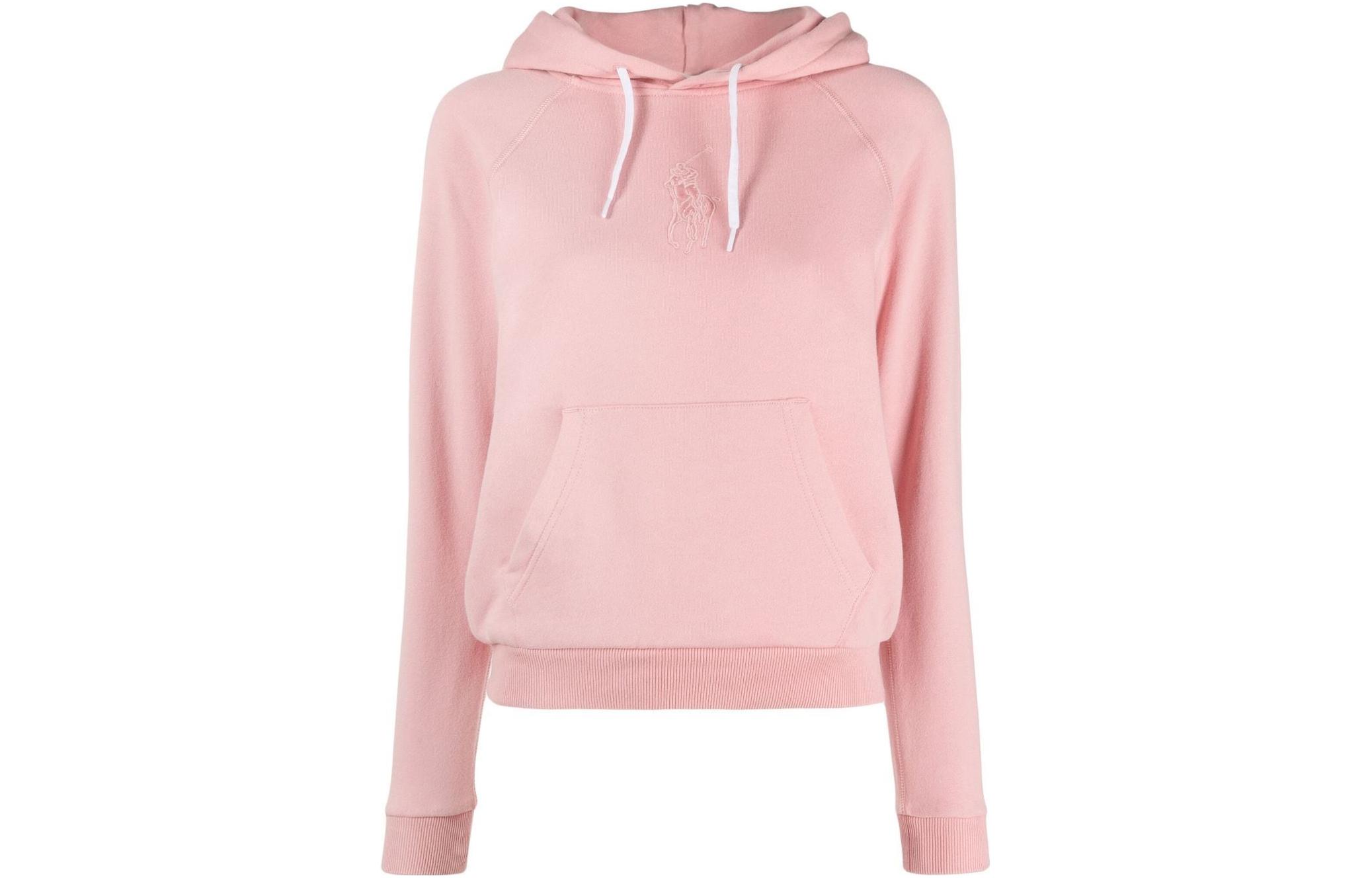 (Women) Polo Ralph Lauren FW22 Solid Pink Hoodie Long-Sleeve Pullover 211872989-002