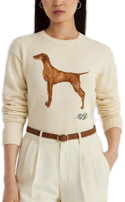 (W) Polo Ralph Lauren FW23 動物圖案針織毛衣 圓領 奶油白色. WMLRSWES6820535-101 Shop (W) Polo Ralph Lauren FW23 動物圖案針織毛衣 圓領 奶油白色. WMLRSWES6820535-101