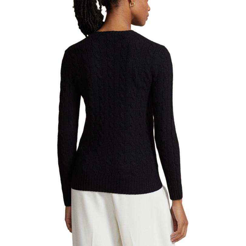(Women) Polo Ralph Lauren FW23  Black Cable Knit Slim Sweater with Embroidered Logo WMPOSWENC020855-001 圖 4