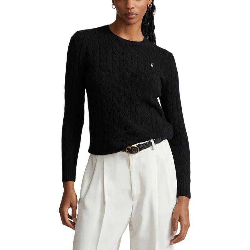 (Women) Polo Ralph Lauren FW23  Black Cable Knit Slim Sweater with Embroidered Logo WMPOSWENC020855-001 圖 5