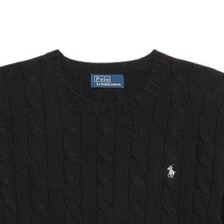 (Women) Polo Ralph Lauren FW23  Black Cable Knit Slim Sweater with Embroidered Logo WMPOSWENC020855-001 圖 6