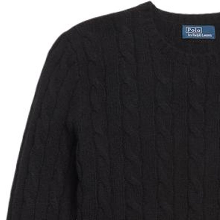 (Women) Polo Ralph Lauren FW23  Black Cable Knit Slim Sweater with Embroidered Logo WMPOSWENC020855-001 圖 7
