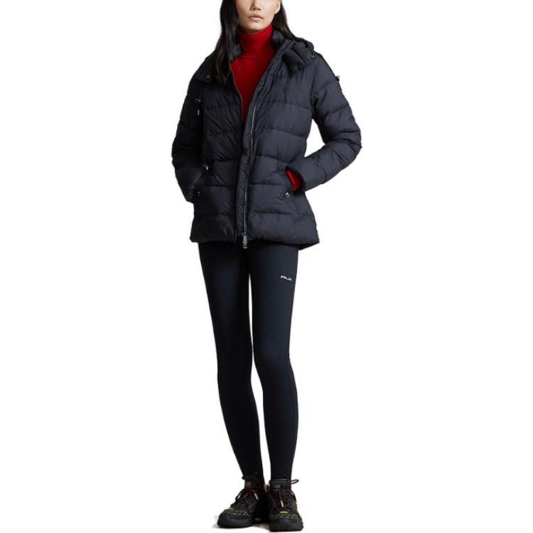 (Women) Polo Ralph Lauren FW23  Black Solid Logo Embroidered Down Jacket Hoodie WMPOOTWN6020150-001 圖 3