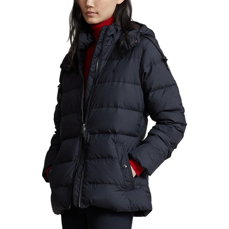 (Women) Polo Ralph Lauren FW23  Black Solid Logo Embroidered Down Jacket Hoodie WMPOOTWN6020150-001 圖 5