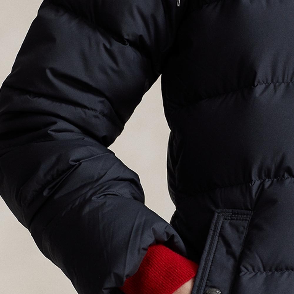 (Women) Polo Ralph Lauren FW23  Black Solid Logo Embroidered Down Jacket Hoodie WMPOOTWN6020150-001 圖 7