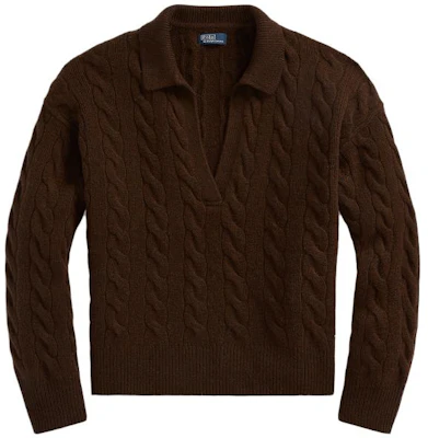 (Women) Polo Ralph Lauren FW23 Brown Solid Long Sleeve Knit Polo Shirt Casual WMPOSWENC020760-200 Order (Women) Polo Ralph Lauren FW23 Brown Solid Long Sleeve Knit Polo Shirt Casual WMPOSWENC020760-200