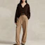 Lookbook (Women) Polo Ralph Lauren FW23 Brown Solid Long Sleeve Knit Polo Shirt Casual WMPOSWENC020760-200