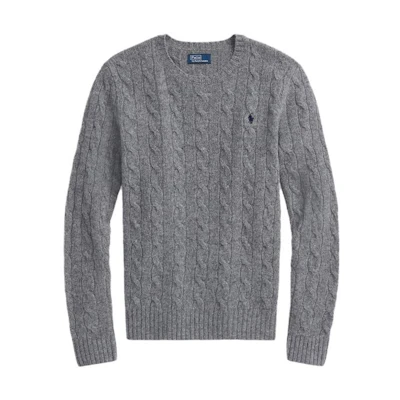 (Women) Polo Ralph Lauren FW23 Cable Knit Long Sleeve Sweater Grey WMPOSWENC020746-020