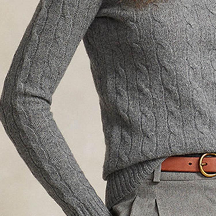 (Women) Polo Ralph Lauren FW23  Cable Knit Long Sleeve Sweater Grey WMPOSWENC020746-020 圖 6