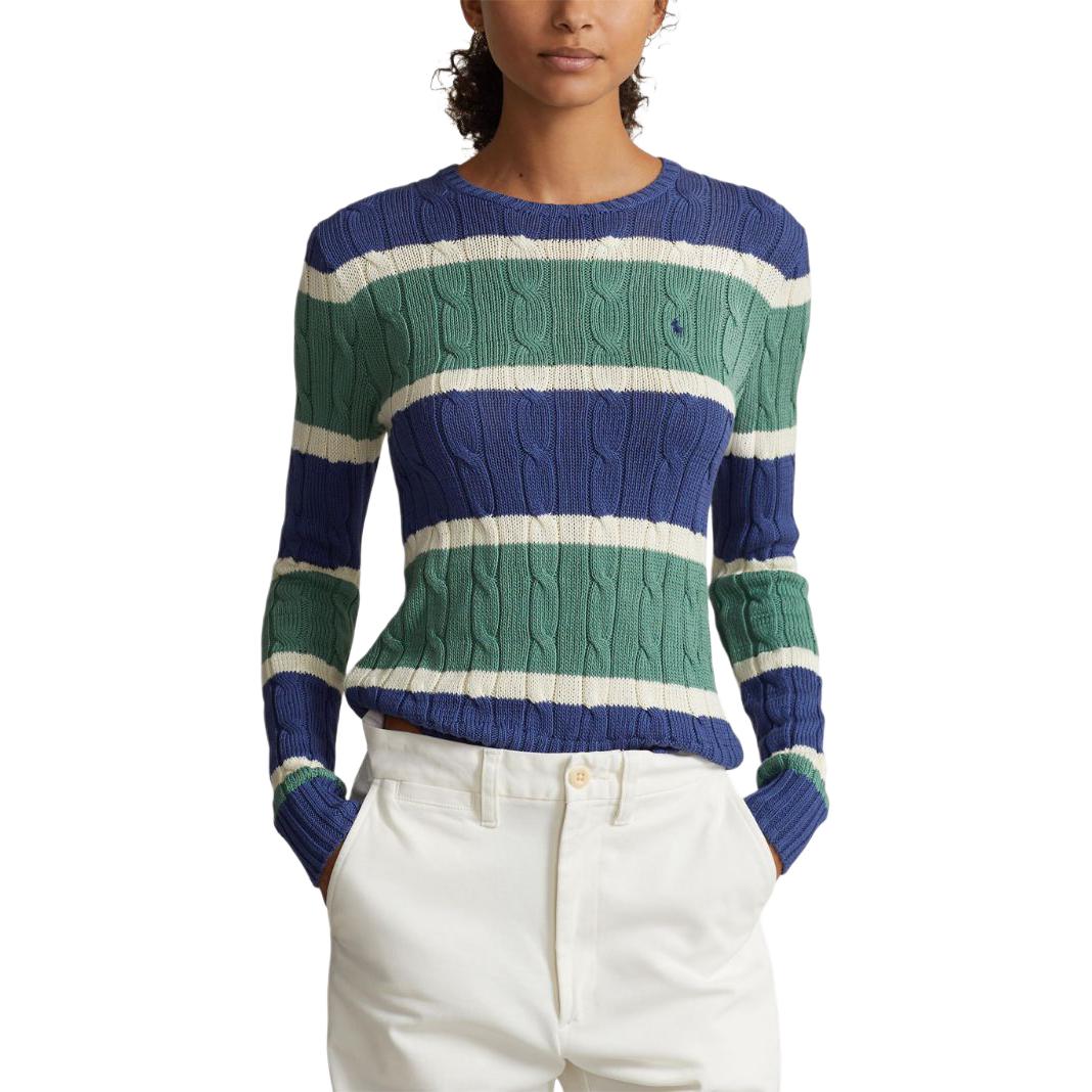 (Women) Polo Ralph Lauren FW23  Colorblock Logo Cable Knit Sweater Multiple Colors 211924447-001 圖 3