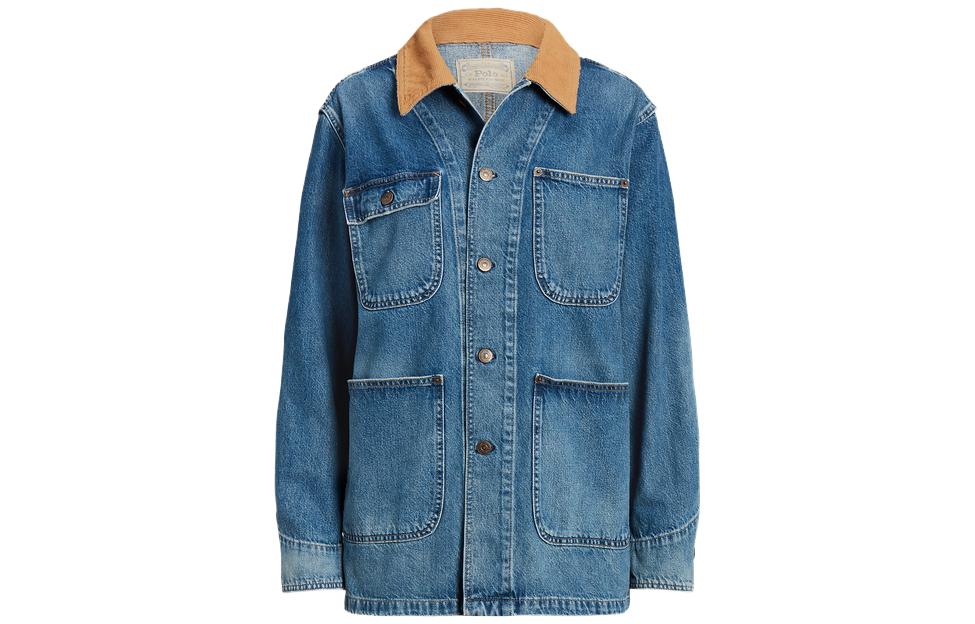 (Women) Polo Ralph Lauren FW23  Corduroy Collar Workwear Denim Jacket WMPOOTWNDK20015-999