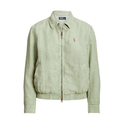 (Women) Polo Ralph Lauren FW23 Green Solid Logo Embroidered Long Sleeve Jacket. WMPOOTWN5A20060-300