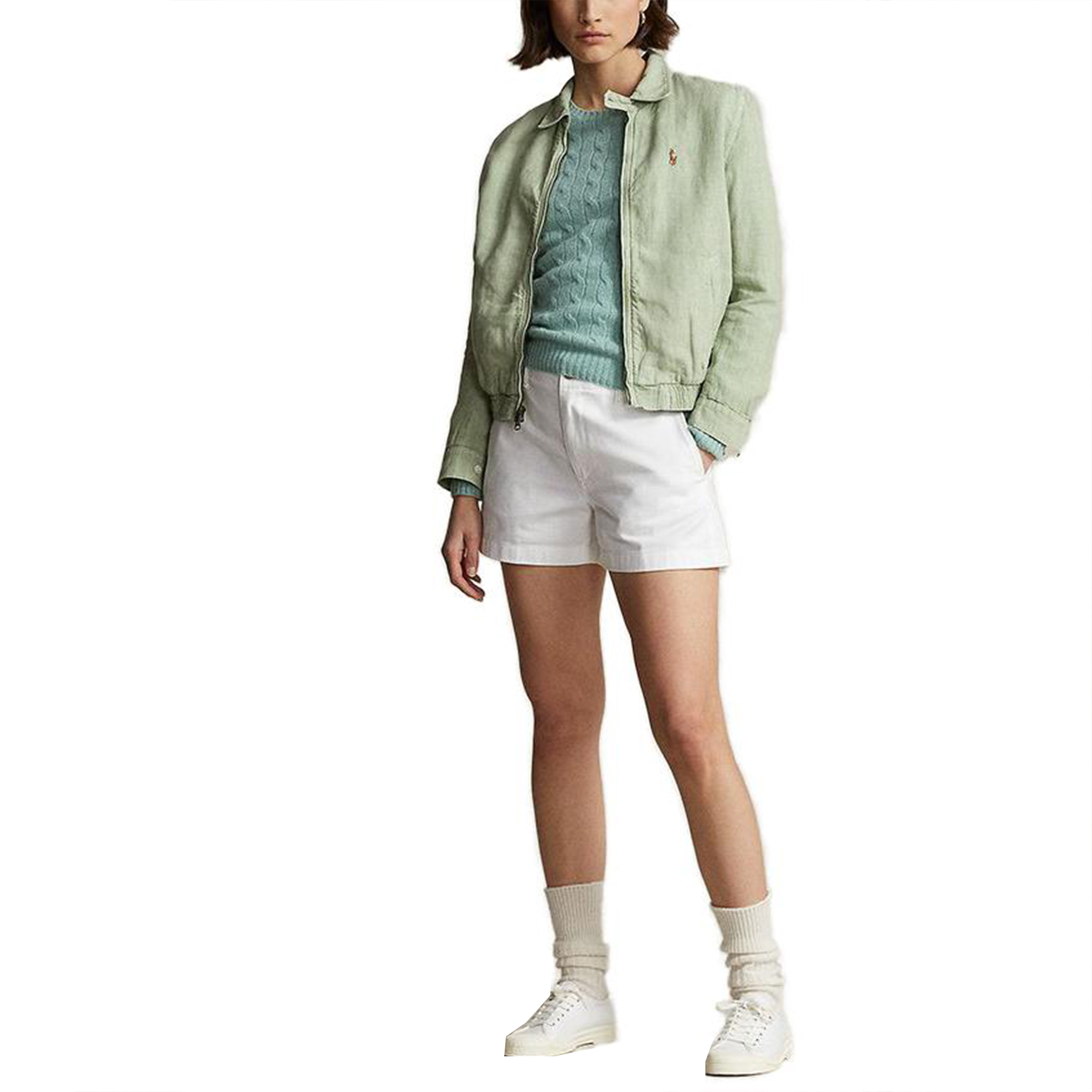 (Women) Polo Ralph Lauren FW23  Green Solid Logo Embroidered Long Sleeve Jacket. WMPOOTWN5A20060-300 圖 5