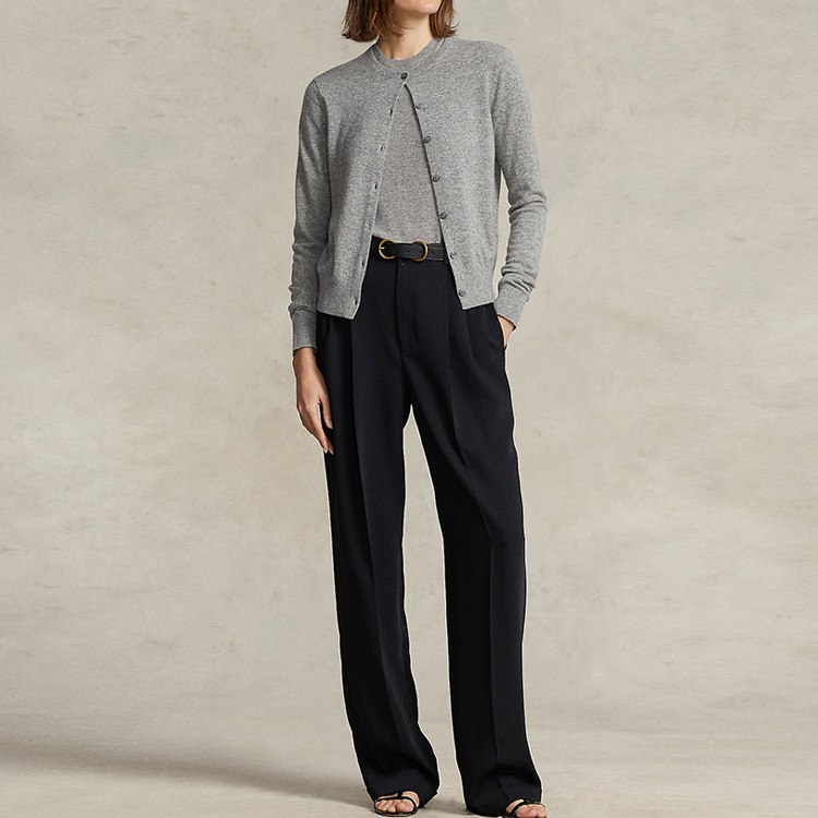 (Women) Polo Ralph Lauren FW23  Grey Solid Button-Up Knit Sweater WMPOSWENDW20166-020 圖 3