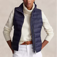 Lookbook (W) Polo Ralph Lauren 2023 秋冬海軍藍純色拉鍊無袖背心 WMPOOTWNN220073-410