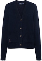(Women) Polo Ralph Lauren FW23 Navy Blue V-Neck Embroidered Pony Cardigan Sweater WMPOSWEN6810339-B82 (Women) Polo Ralph Lauren FW23 Navy Blue V-Neck Embroidered Pony Cardigan Sweater WMPOSWEN6810339-B82