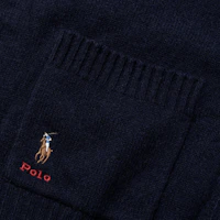Sizing (W) Polo Ralph Lauren FW23 海軍藍V領刺繡馬標開襟毛衣 WMPOSWEN6810339-B82