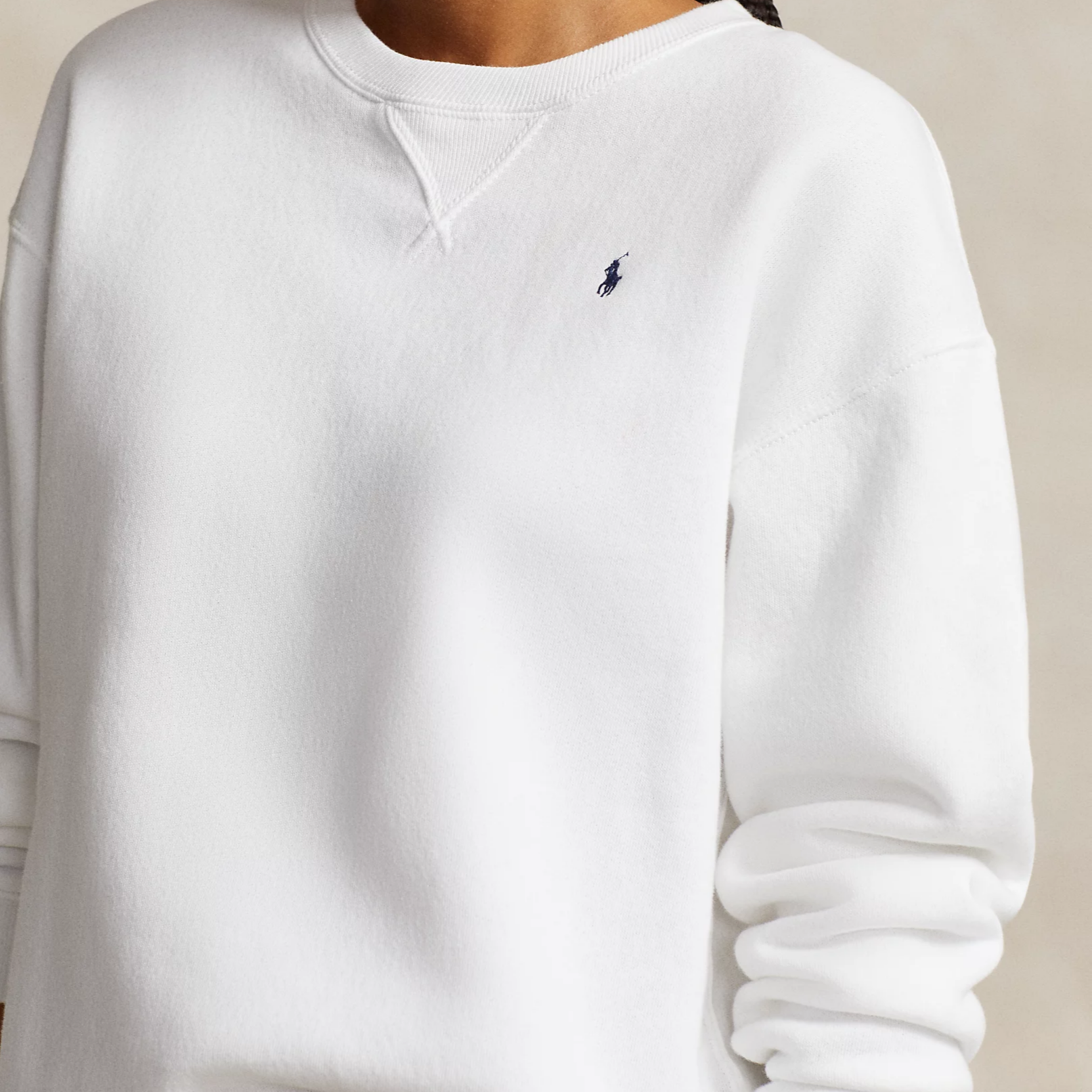 (Women) Polo Ralph Lauren FW23  Oversized White Crewneck Sweatshirt with Logo. 211841662-001 圖 7