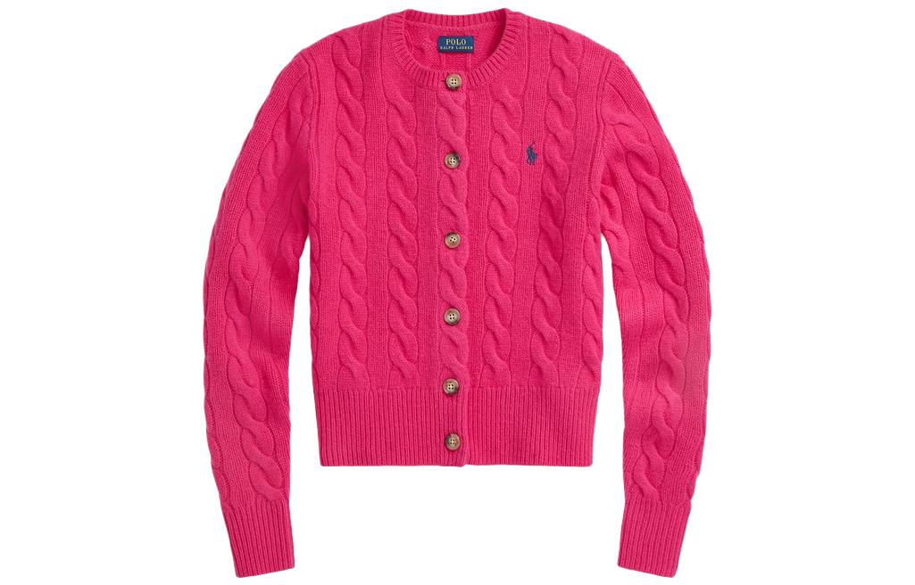 (Women) Polo Ralph Lauren FW23  Pink Embroidered Pony Logo Knit Crewneck Sweater. WMPOSWENDW20196-651