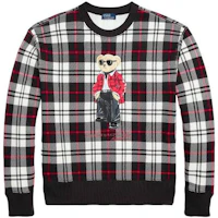 Order (Women) Polo Ralph Lauren FW23 Red Plaid Bear Graphic Crewneck Sweatshirt. 211916113-001