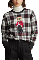Lookbook (Women) Polo Ralph Lauren FW23 Red Plaid Bear Graphic Crewneck Sweatshirt. 211916113-001