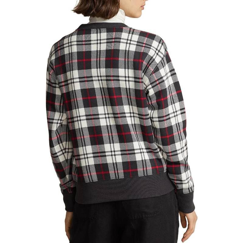 Shop (W) ポロ ラルフローレン FW23 レッド チェック ベア グラフィック クルーネック スウェットシャツ 211916113-001