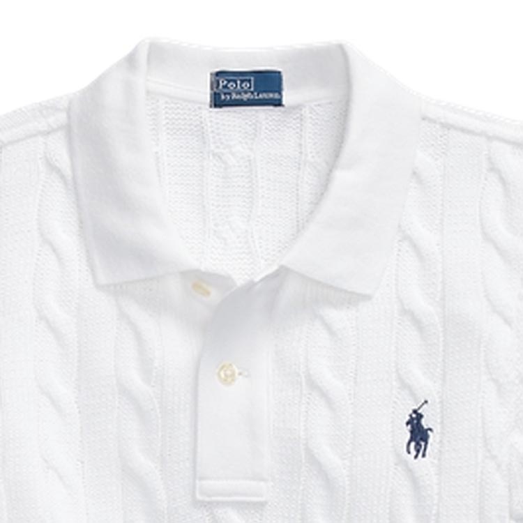 (Women) Polo Ralph Lauren FW23  Slim Fit Solid Ribbed Short Sleeve Polo Shirt White WMPOKNINB920117-100 圖 7