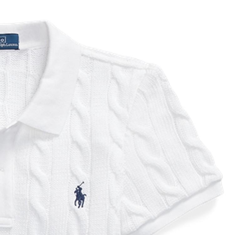 (Women) Polo Ralph Lauren FW23  Slim Fit Solid Ribbed Short Sleeve Polo Shirt White WMPOKNINB920117-100 圖 8