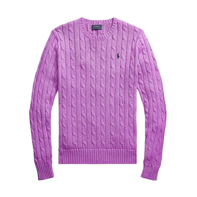 (Women) Polo Ralph Lauren FW23 Solid Logo Crewneck Knit Sweater Pink Purple. 211570012-138PINK