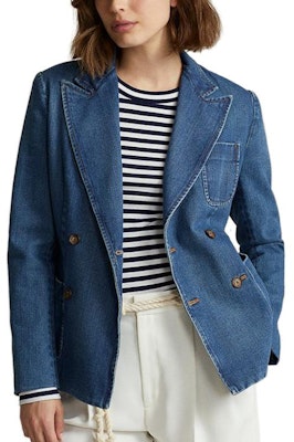 (W) Polo Ralph Lauren FW23 水洗雙排扣牛仔西裝外套 藍色 WMPOOTWN5V20201-400 Shop (W) Polo Ralph Lauren FW23 水洗雙排扣牛仔西裝外套 藍色 WMPOOTWN5V20201-400