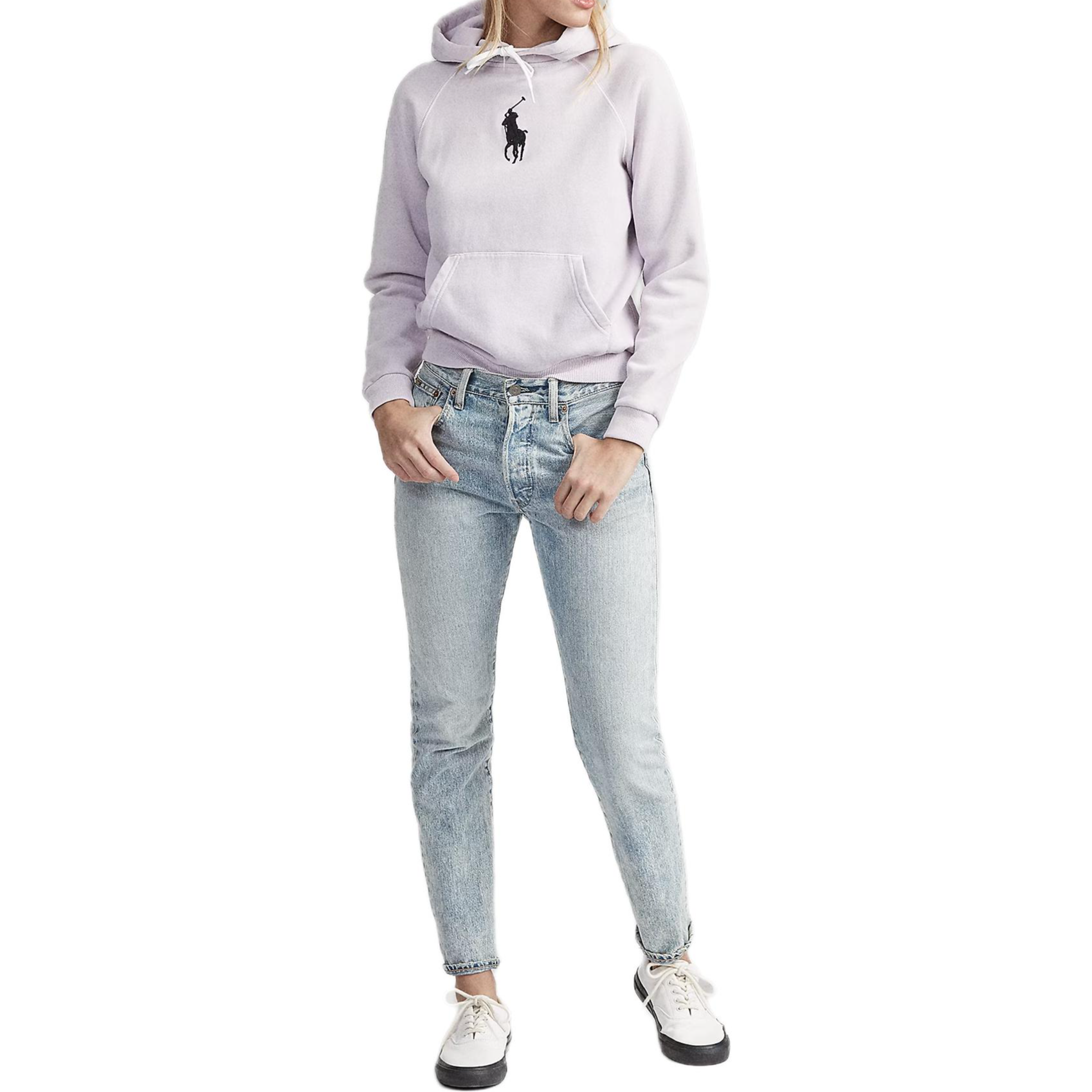 (Women) Polo Ralph Lauren FW23 Big Pony Logo Hoodie Purple Long Sleeve Pullover WMPOKNINC020038-500