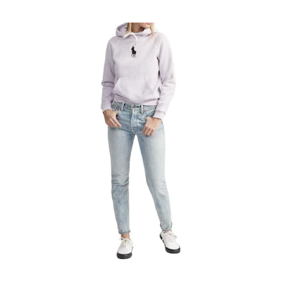 (Women) Polo Ralph Lauren FW23 Big Pony Logo Hoodie Purple Long Sleeve Pullover WMPOKNINC020038-500