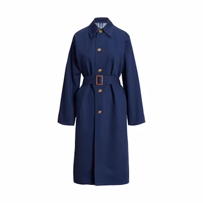 (Women) Polo Ralph Lauren FW23 Reversible Mid-Length Cotton Coat Blue WMPOOTWN2820224-999
