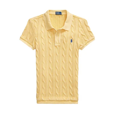 (Women) Polo Ralph Lauren FW23 Slim Fit Solid Polo Shirt Fall Yellow. WMPOKNINB920118-700