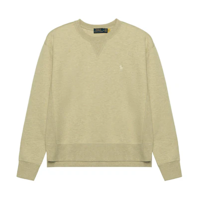 (Women) Polo Ralph Lauren FW23 Solid Crewneck Pullover Sweatshirt Khaki 211782357-015