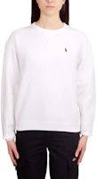 (Women) Polo Ralph Lauren FW23 White Equestrian Logo Knit Relaxed Sweatshirt 211943006-001 (Women) Polo Ralph Lauren FW23 White Equestrian Logo Knit Relaxed Sweatshirt 211943006-001